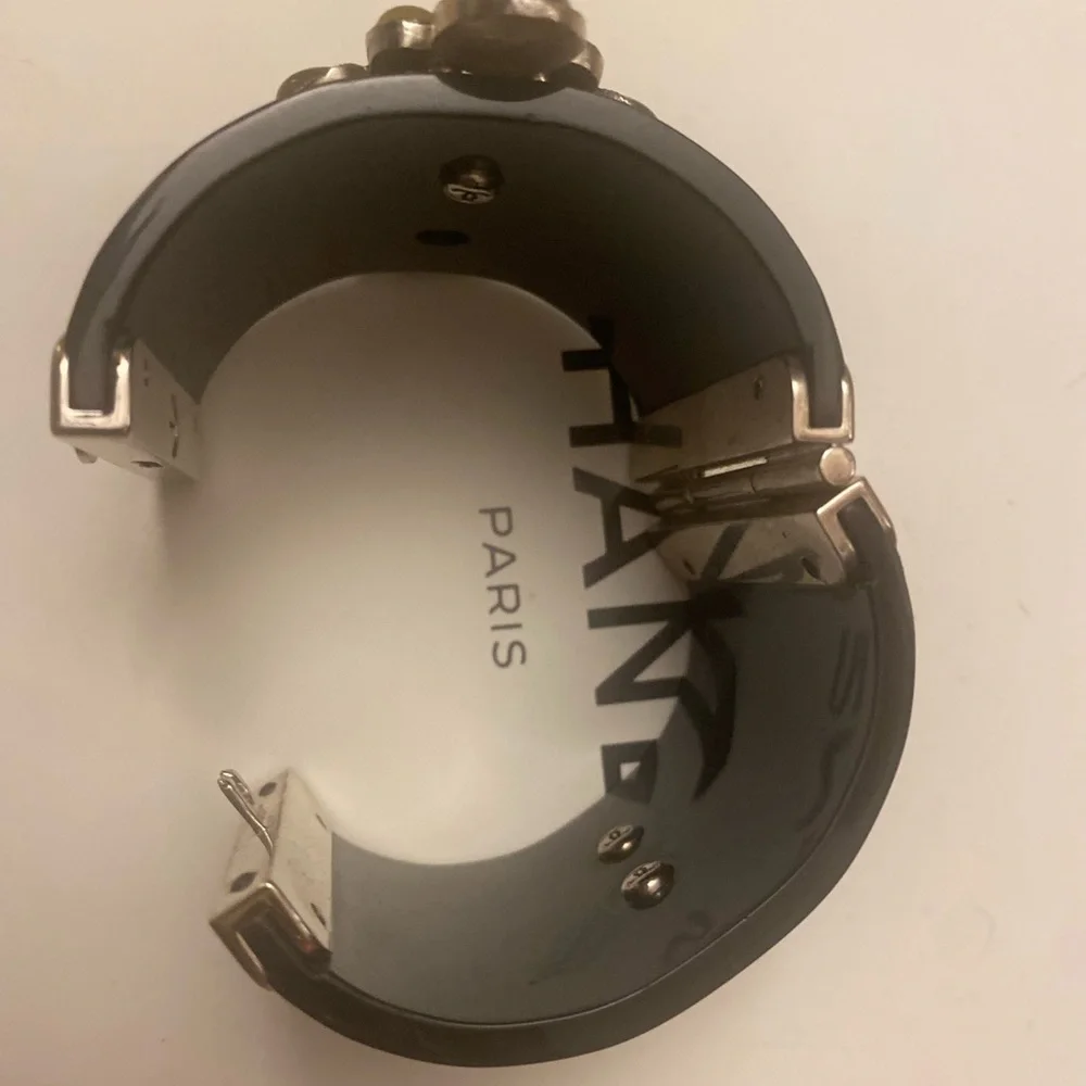 Chanel Black and Silver Cuff Bracelet - Picture 14 of 15